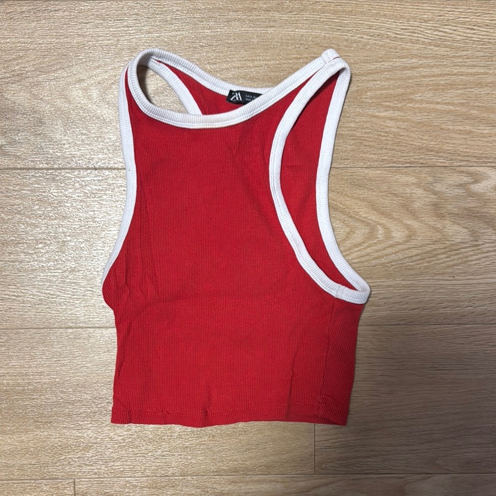 Red Sleeveless Crop Top